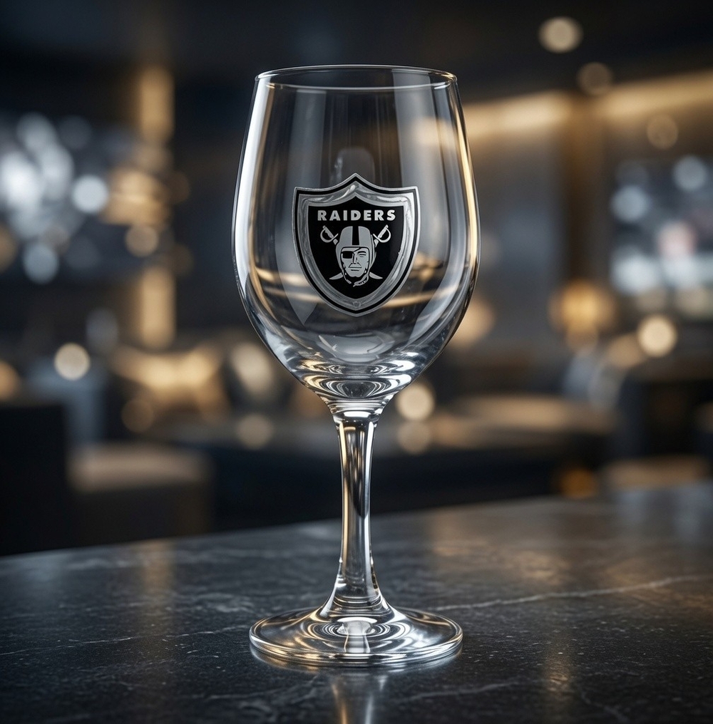 Las Vegas Raiders 2006 Wine Glass 12oz Stemmed NFL Logo Collectible Memorabilia